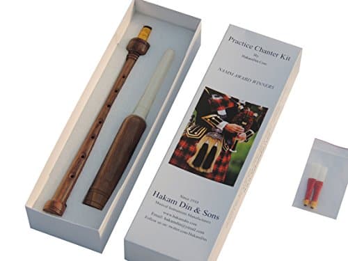 Practice Chanter with Countersunk Holes with Reeds & Basic Guide fingering position and blowing technique