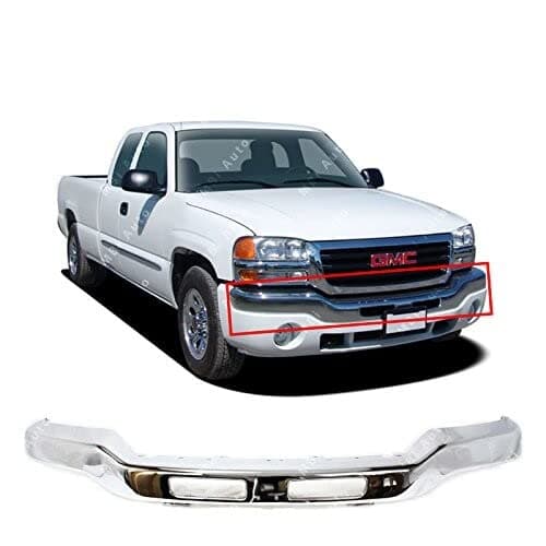 MBI AUTO - Chrome Steel, Front Bumper Face Bar Compatible with 2003 2004 2005 2006 GMC Sierra 1500 2500HD 3500 & 2007 Classic Pickup, GM1002418