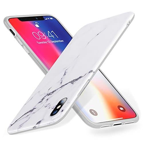 iPhone X Case, iPhone X Marble Case, MERCDON Slim Fit Soft Flexible TPU Rubber Silicone Gel Marble Pattern Phone Case Cover for Apple iPhone X (2017 Release) (Minimalism)