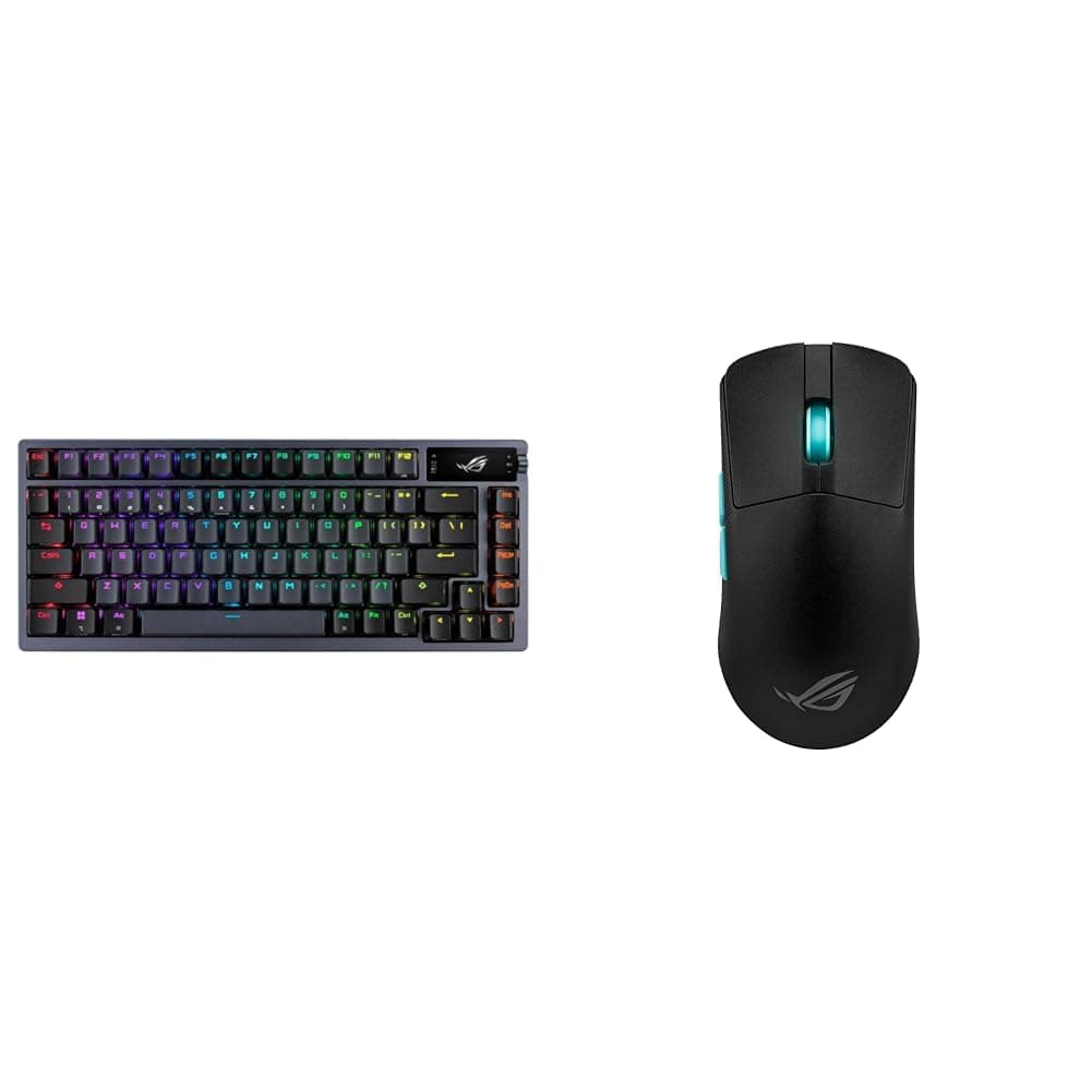 ROG Azoth 75 Wireless DIY Custom Gaming Keyboard, OLED Display, Gasket-Mount & ROG Harpe Gaming Wireless Mouse, Ace Aim Lab Edition