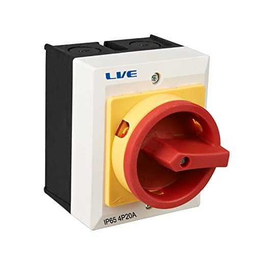 4 Pole 20A Rotary Isolator Switch IP65 Lockable RI420