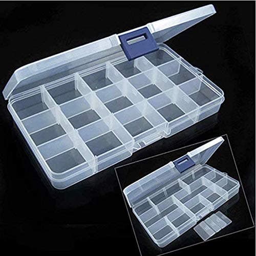 Plastic Storage Box 10 15 24 36 Grid Detachable Transparent Metal Button Fishing Gear Jewelry Precious Beads Electric Accessories