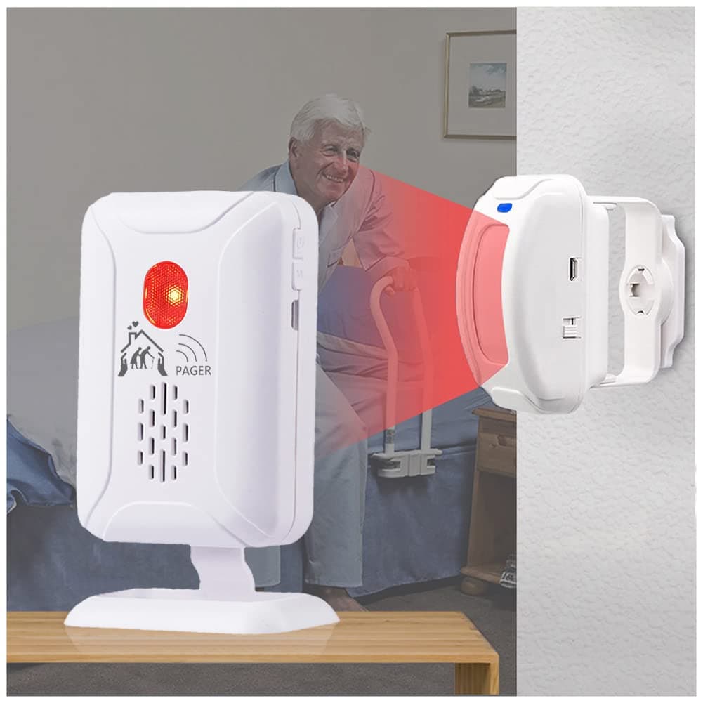 Nesthao Upgraded Bed Sensor Alarm and Fall Prevention for Elderly/Dementia and More, Wireless Motion Sensor Alarm with 5 Volume Levels