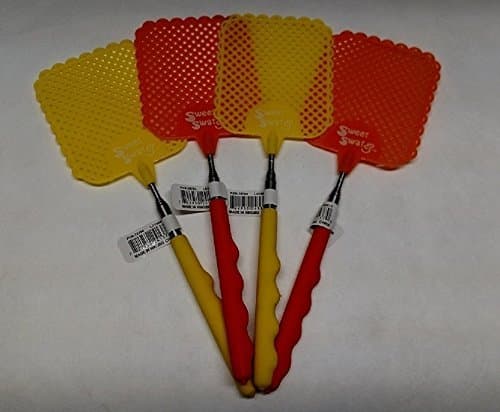 Extendable Fly Swatter 4 Pack -Yellow - Green