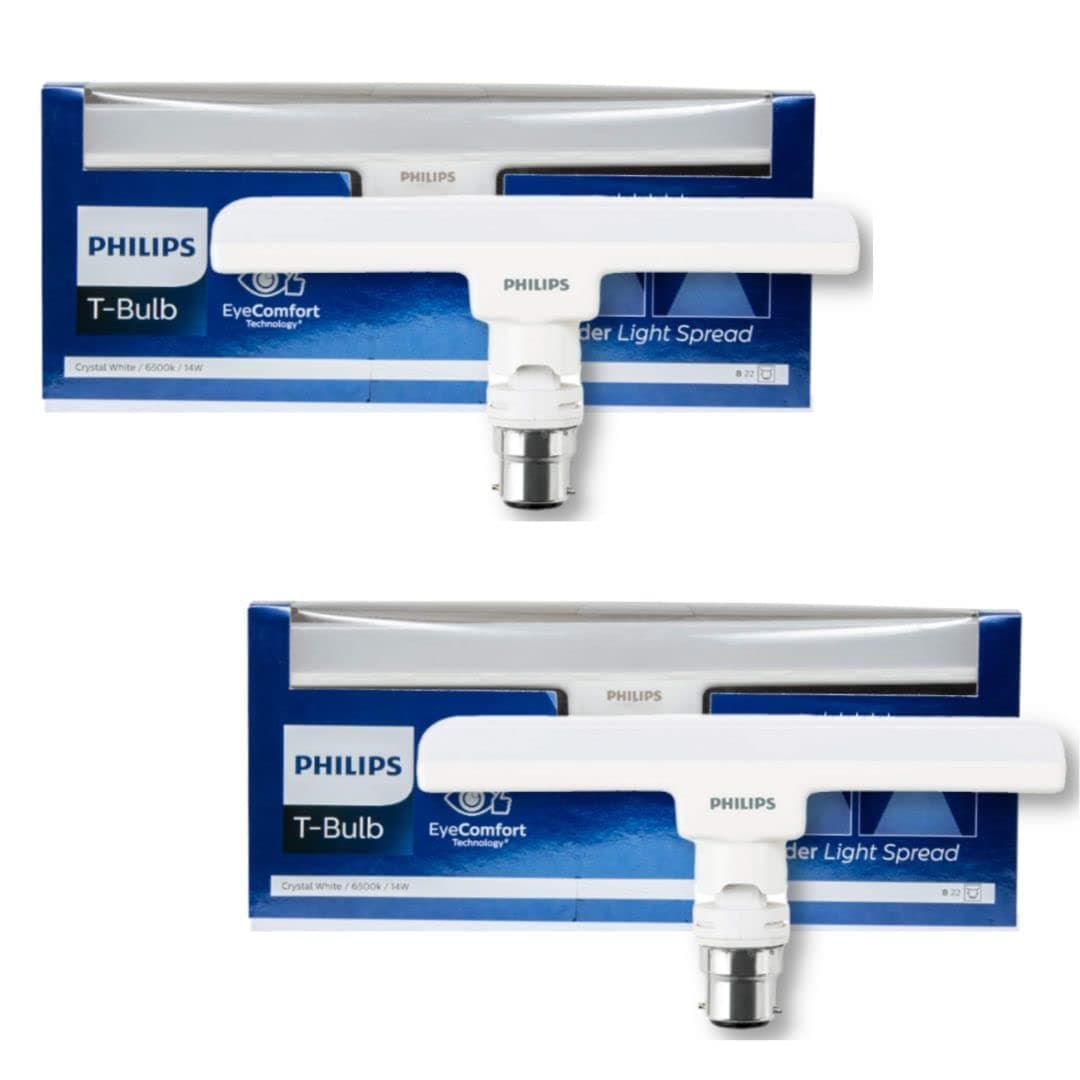 PHILIPS Stellar Bright 10W B22 LED T-Bulb,Cool Day Light , Pack of 2