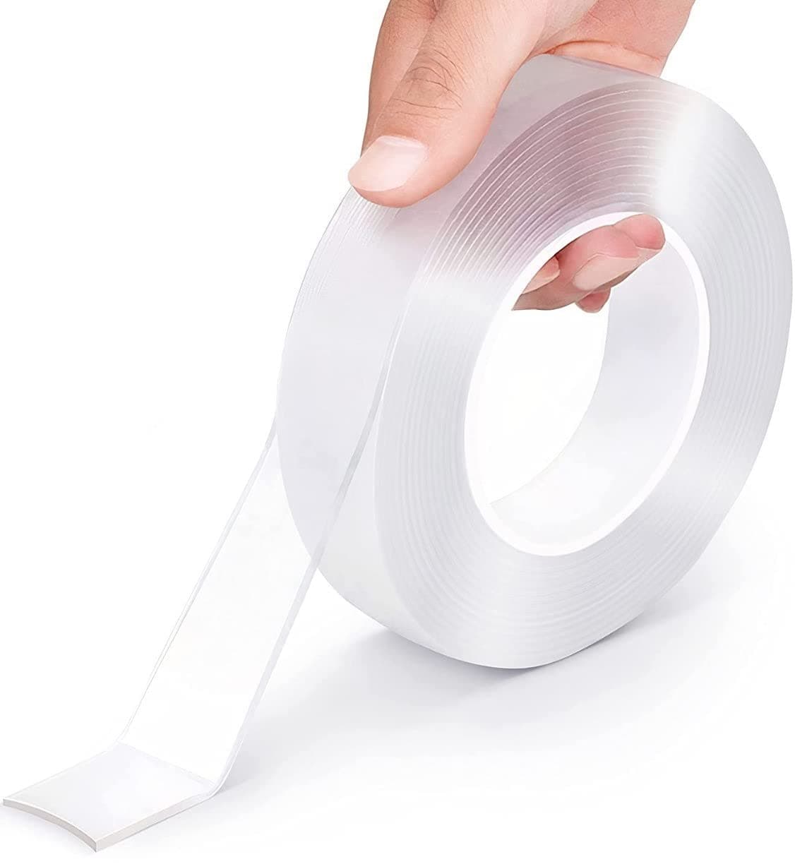 ONE CLICK N GET Double Sided Tape Heavy Duty(, 3CM X 3M X 2MM) Multipurpose Wall Tape Adhesive Strips Removable Mounting Tape,Reusable Strong Sticky Transparent Tape Gel...