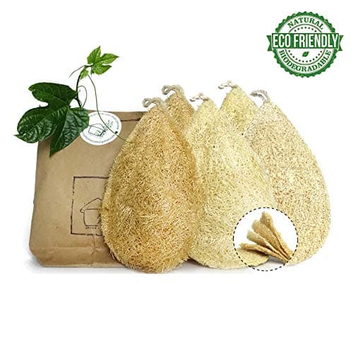 Natural Dish Sponge Pack 5 Vegetable Scrubber for Kitchen Loofah Plant Cellulose Scouring Pad Biodegradable Compostable Dishwashing Zero Waste Product Luffa Loofa Loufa Lufa (Dish Sponge Pack 5)