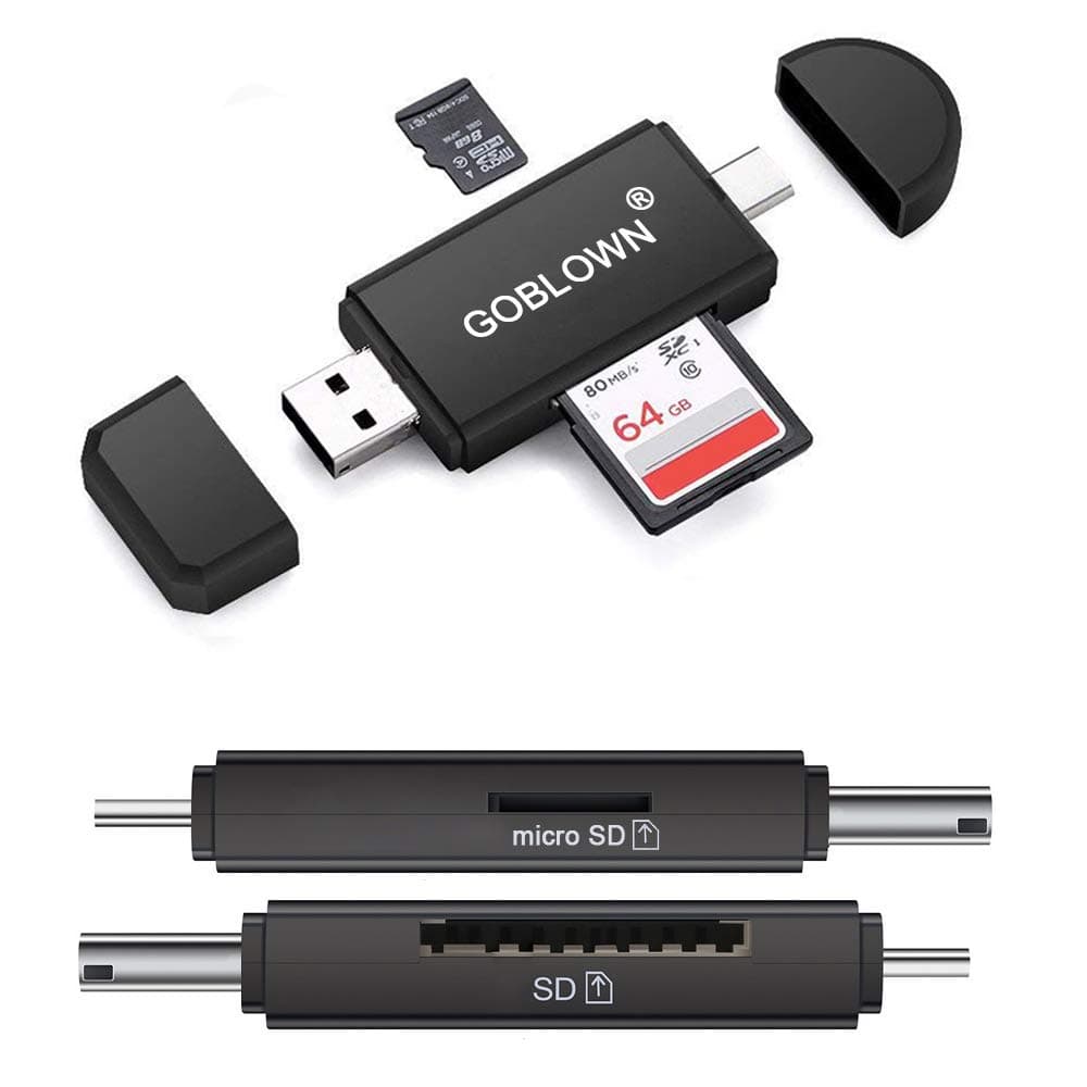 USB SD Card Reader,OTG Adapter,Micro SD Card Reader/USB 2.0 Cardreader/TF, SD, Microsd, SDXC, SDHC, MMC, RS-MMC, Micro SDXC, Micro SDHC, UHS-I Camera Reader for PC & Laptop & Smart Phones