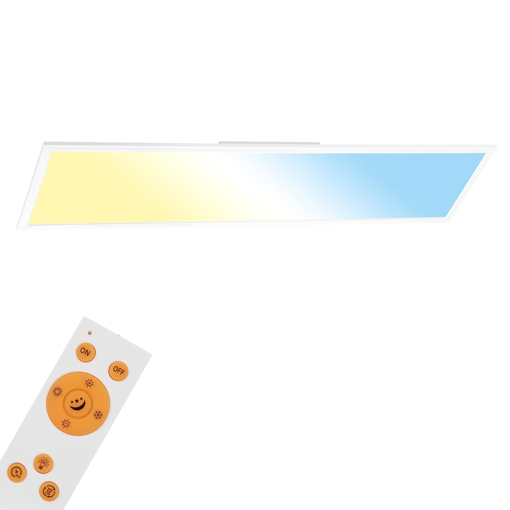 BRILONER LED Ceiling Light with Remote Control, Flat, Adjustable White, 119.5 x 29.5 x 4.8 cm, White