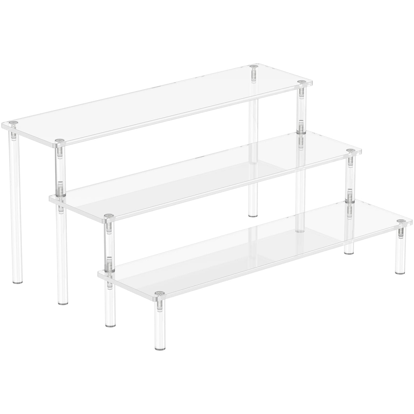 Acrylic Display Risers, 3 Tier Perfume Organizer Stand, Clear Cupcake Stand Holder, Large Shelf Risers for Figures, Dessert Shelves for Party, Display Shelf for Decoration and Organizer