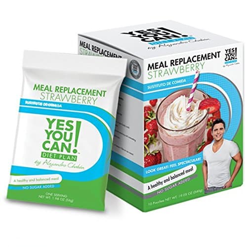 Yes You Can! Diet Plan: Meal Replacements Pack Up to 2 Meals a Day, Helps Lose Weight - Strawberry, 1 Pack (10 Packets)