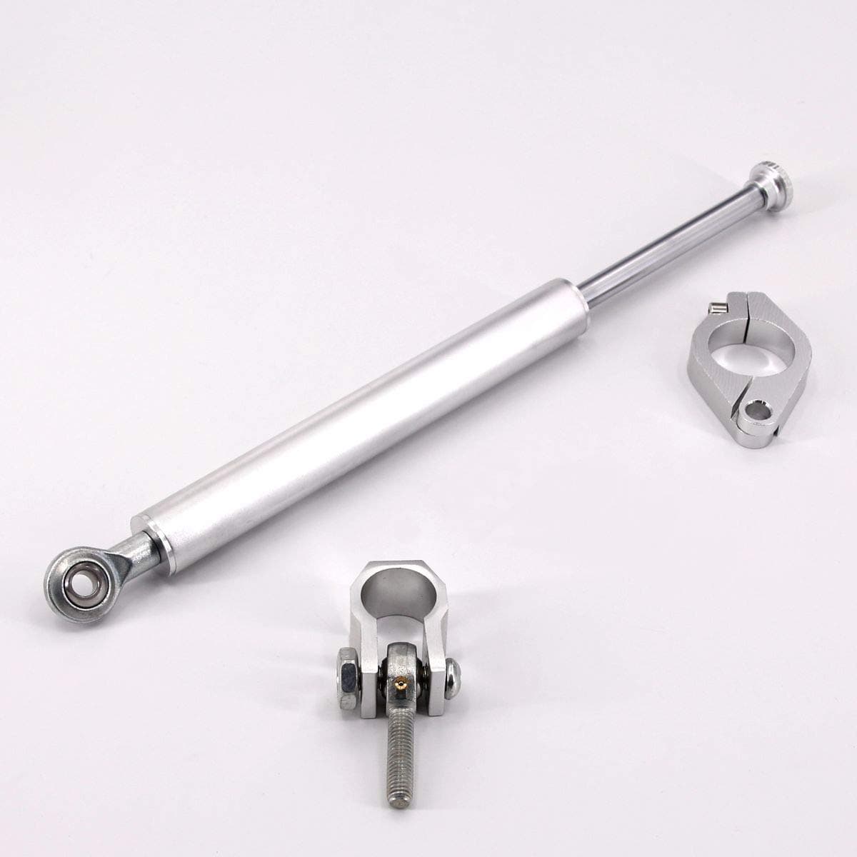 SUNDELY 33cm (13") Motorcycle ATV Universal Steering Damper Stabilizer Control for Honda Yamaha Kawasaki Suzuki Aprilla Halley KTM BMW Ducati (Silver)