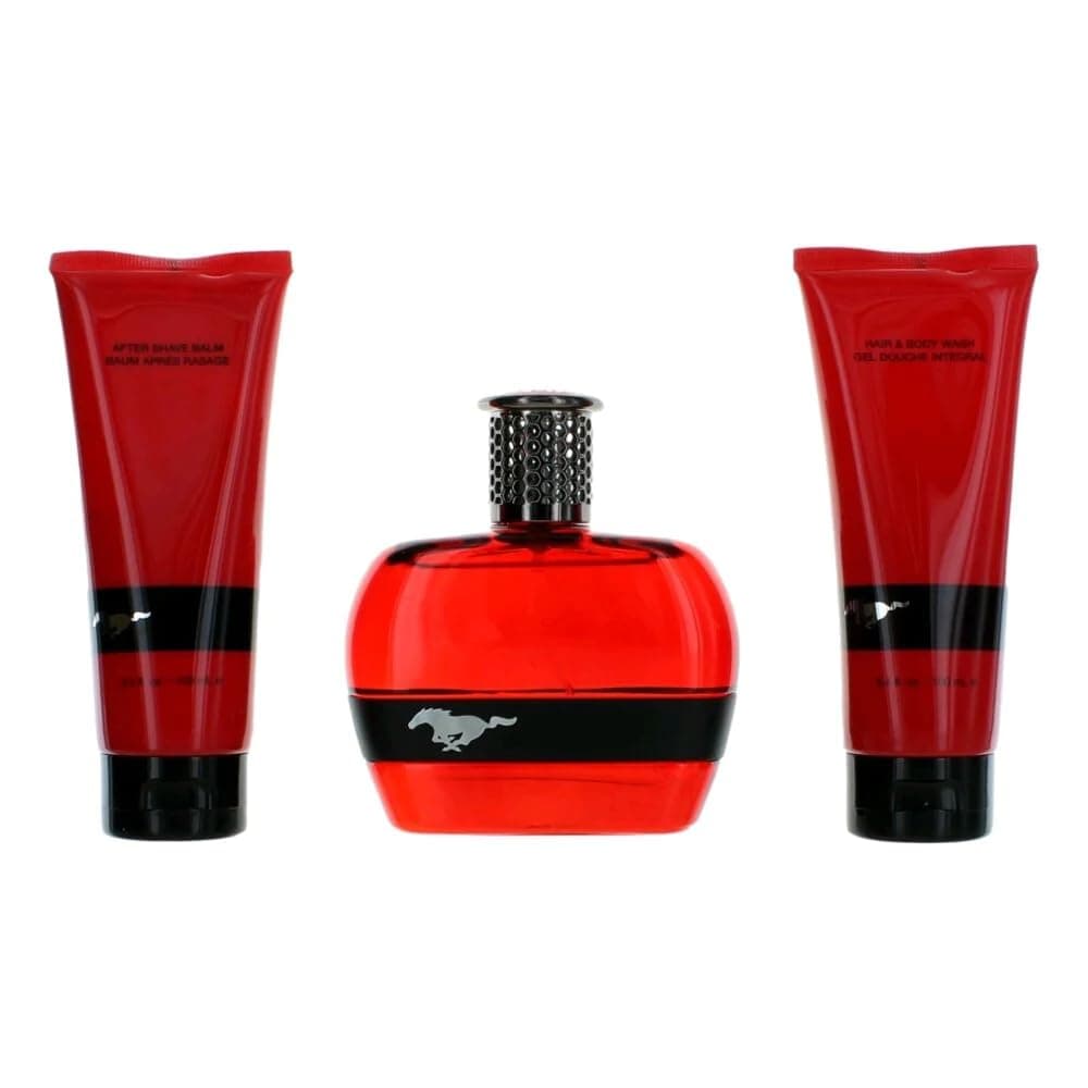Mustang Red Men 3 Pc Gift Set