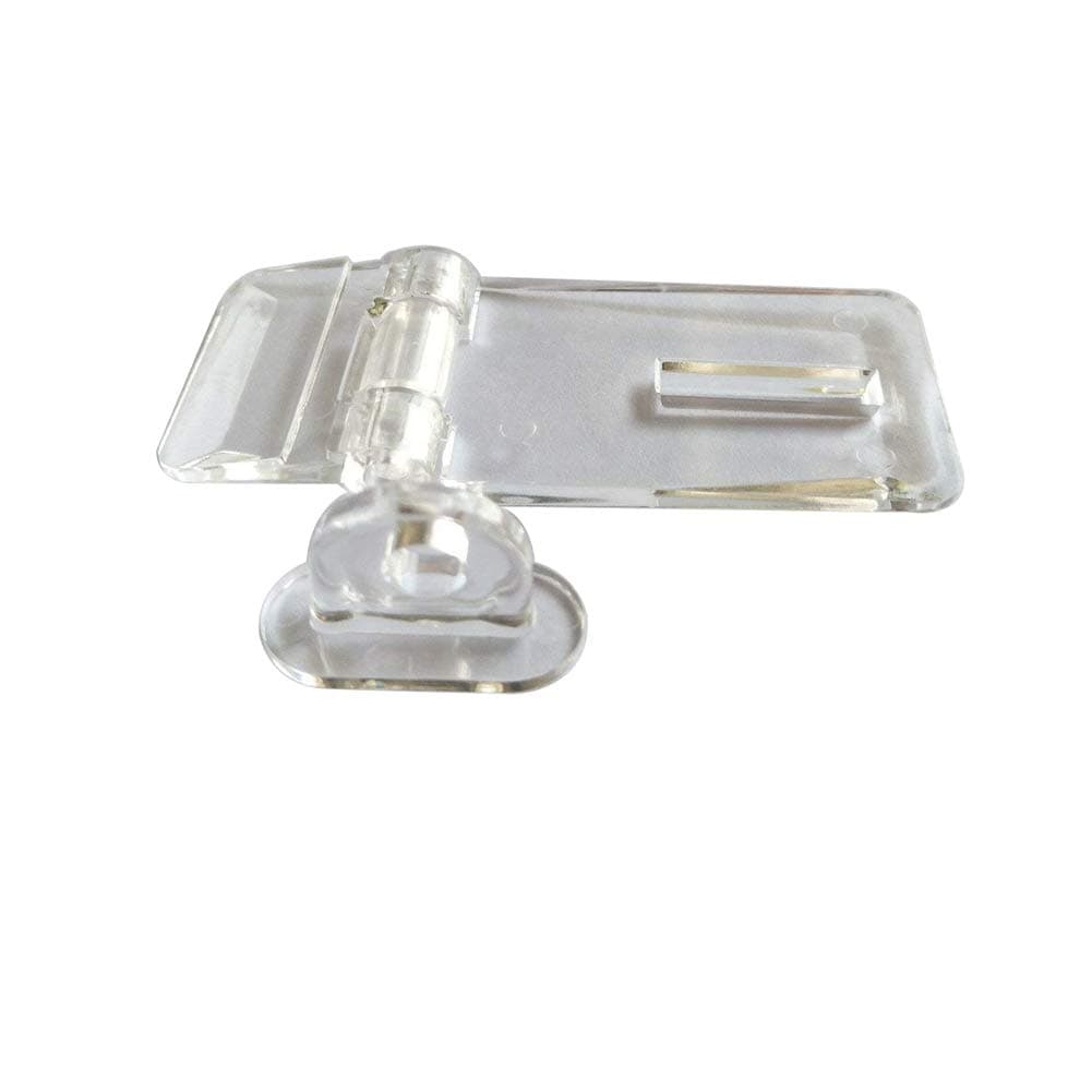 10Pcs Crystal Clear Acrylic Hinged Latch, Snap Door/Box Hinge Kit for Cabinet Drawer Accessories