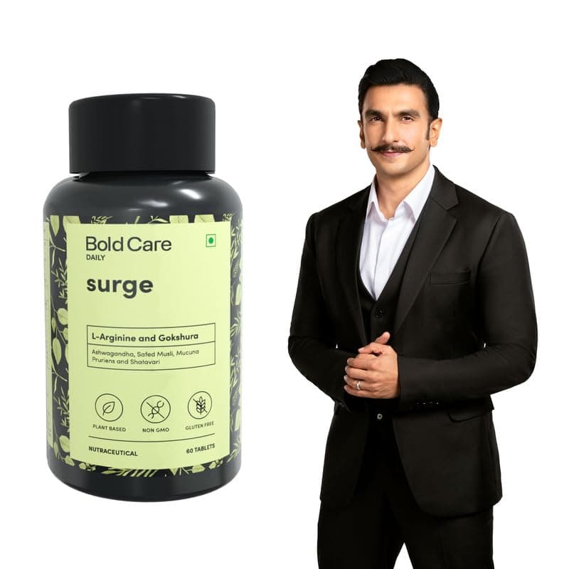Surge (60 Veg Tablets 1 Pack) With Mucuna, Pruriens, L-Arginine, Gokshura, Ashwagandha, Safed Musli, Shatavari | No Side Effects, Non Gmo, Plant Based
