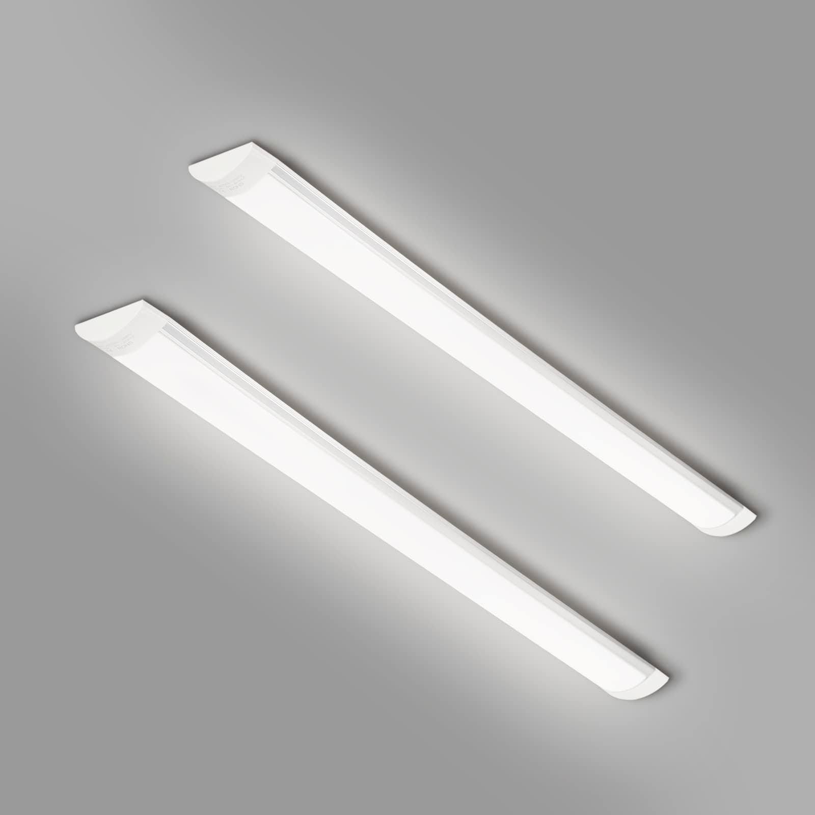 colmeguna 2 Packs 3FT LED Batten Light, Ultra-Thin Ceiling Surface Mounted Li...