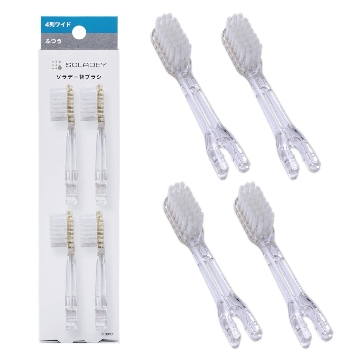 Soladey Ionic Toothbrush Replacement Brush Heads Refill, 4 Count -4 Row Medium Bristle