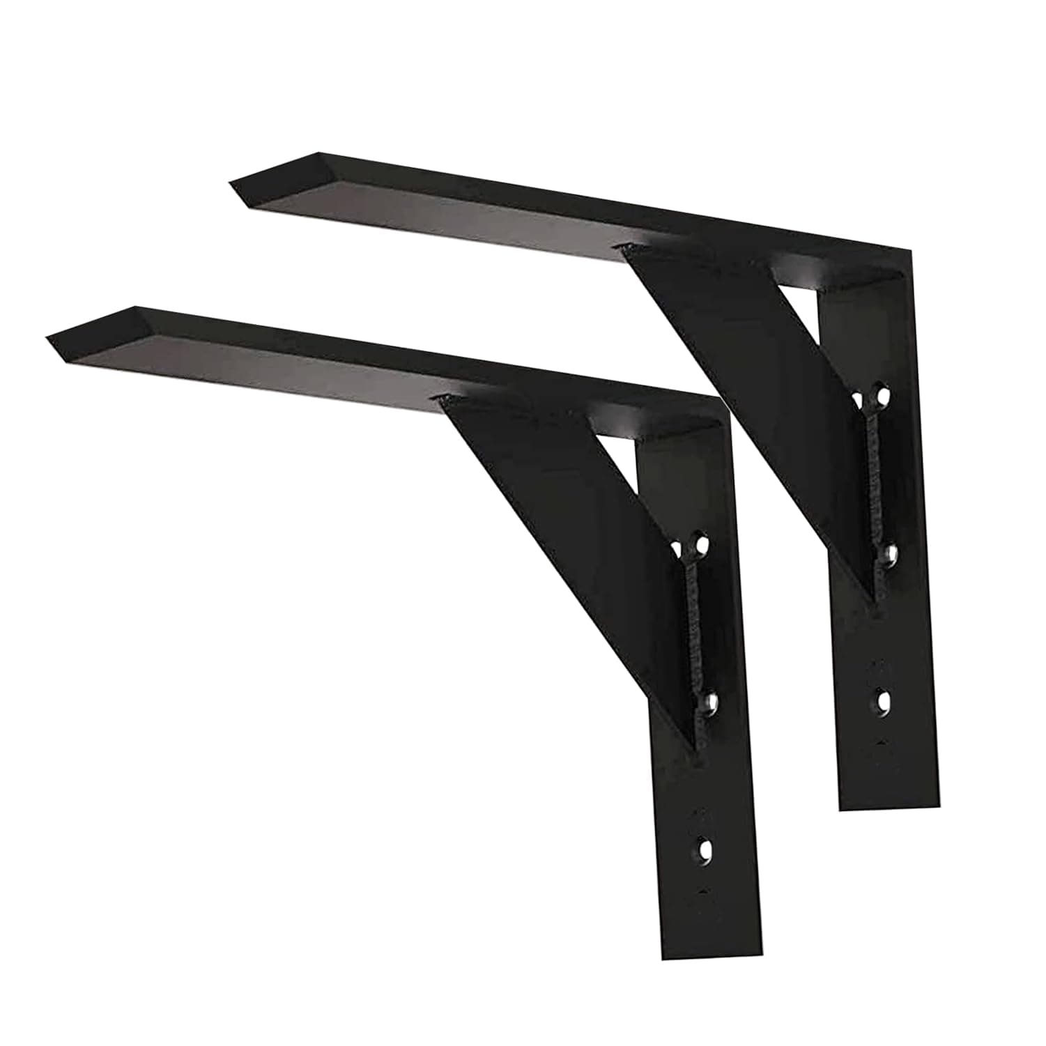 Countertop Support Bracket 12 Inch Heavy Duty Shelf Bracket 2 Pack 3/8" Thick Black12 x10 x2.5 for Granite Quartz Wood Laminate Countertops