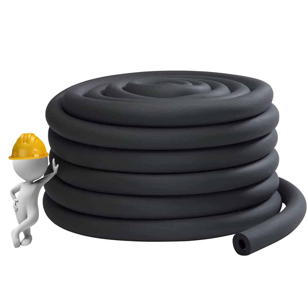 Industry Pipe Insulation, 3/4" 1" 1-1/4" 1-1/2" 2" 2-1/2" 3" 3-1/2" 4" Foam Insulation Tube, Anti-Freeze Waterproof Rubber Hose for Hot and Cold Water Pipes (Color : 0.79", Size : ID 3-1/2")