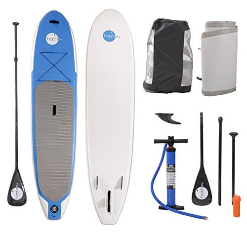Haxton Stand Up Paddle Board Buoyancy Adjustable Carbon Paddle Inflatable Board Travel Package Repair Kit and Pump -130 x 30 x 6-lnch