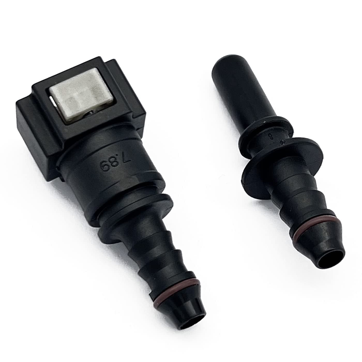 KRD PERFORMANCE 1/4 (6.3mm) SAE to 5/16 (8mm) Barb Straight for 1/4(6.35mm) ID Nylon Fuel Line Hose Quick Release Connector