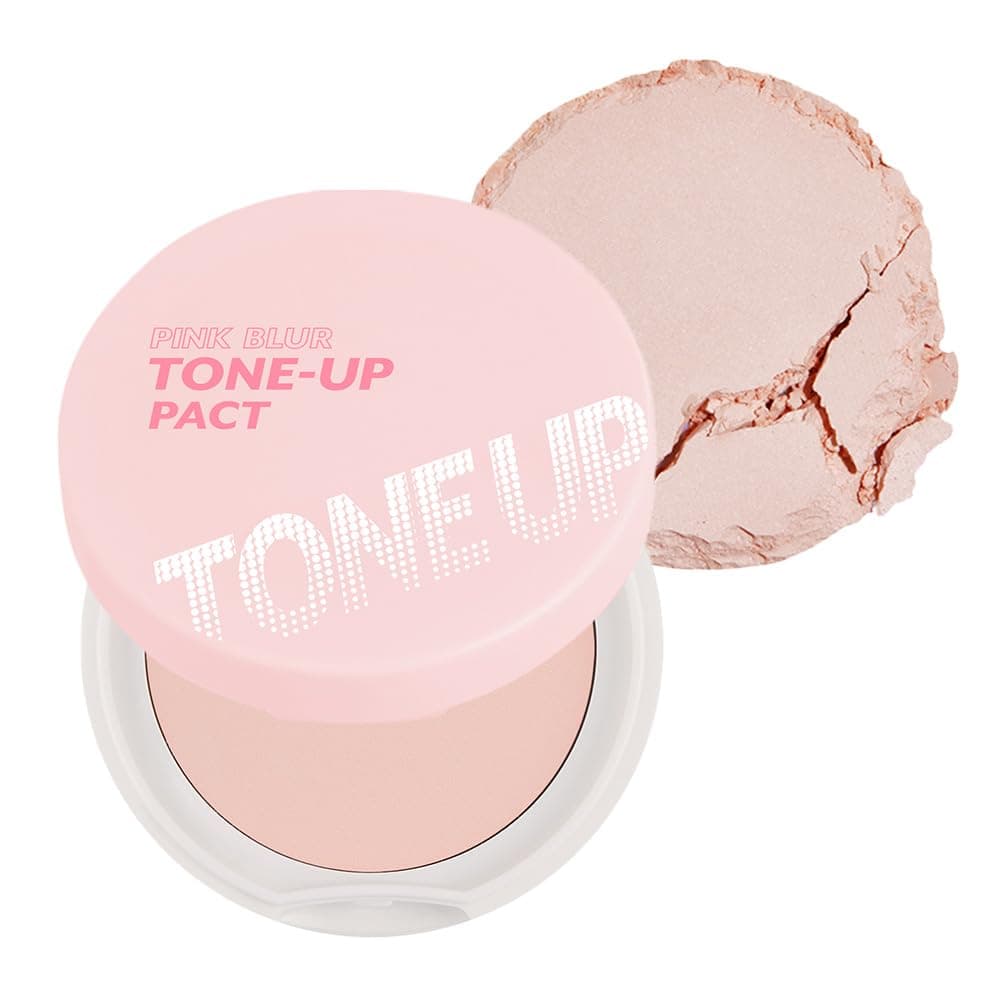 I'M MEME Compact - Tone-up Pact | Korean Pressed Setting Powder for Pink Blur Effect, with Calamine, Makeup Powder, Translucent Compact, Finishing Powder, Oil Control Face, Teen Girl Gifts, 0.35 Oz