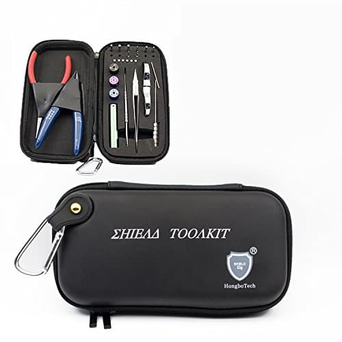 DIY Tool Kit Coil Jig Kits, Coil Building Kit Diagonal Pliers, Wire Cutter, Scissors, Screwdriver, Ceramic Tweezer with Easy Carrying Pouch (9 in 1)