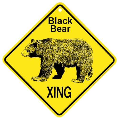 Black Bear Xing Caution Crossing Sign Wildlife