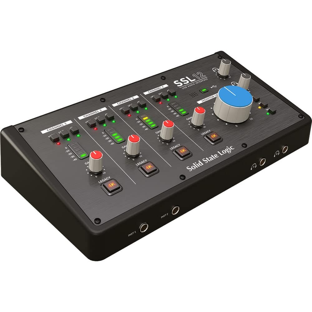 Solid State Logic SSL 12 12-In and 8-Out USB Audio Interface with Studio-Quality Audio for Professional Recording and Mixing