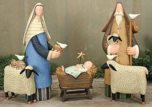 Williraye Studios First Christmas - Three Piece Folk Art Nativity Set