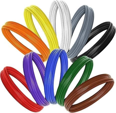 WOL 3D 10 in 1 PLA 3D Pen Filament Refil Pack – 1.75 mm, 10×5 m Filament – Premium 3D Pen Refill – ±0.03 mm Tolerance, 180–210 °C – Vibrant Colours & Portable Box.