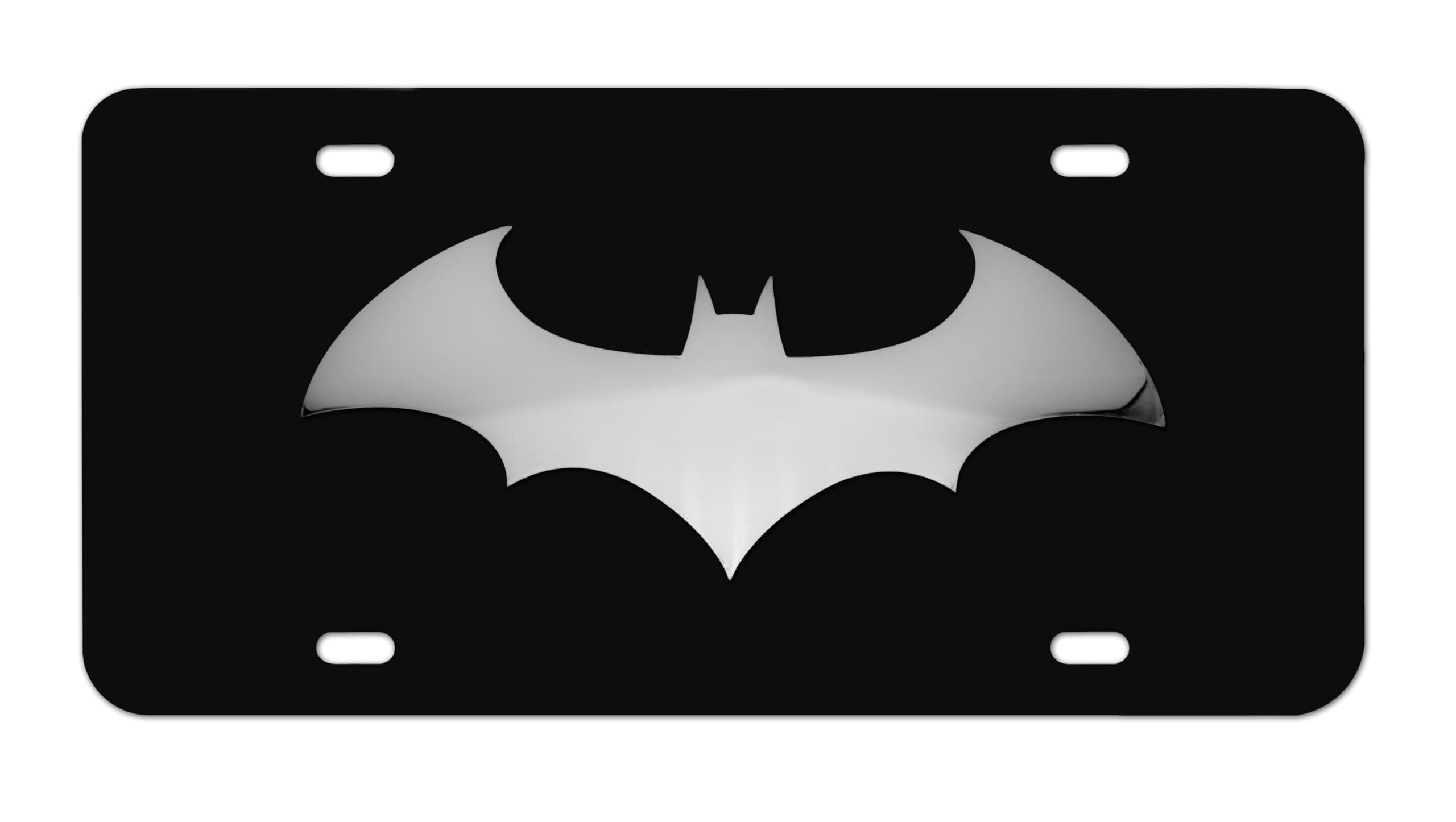 Elektroplate Officially Licensed DC Comics Batman Black All-Metal Decorative Front Plate with 3D Chrome Bat Emblem | Weatherproof Automotive Accessory for Cars, SUVs, Trucks (12" x 6")