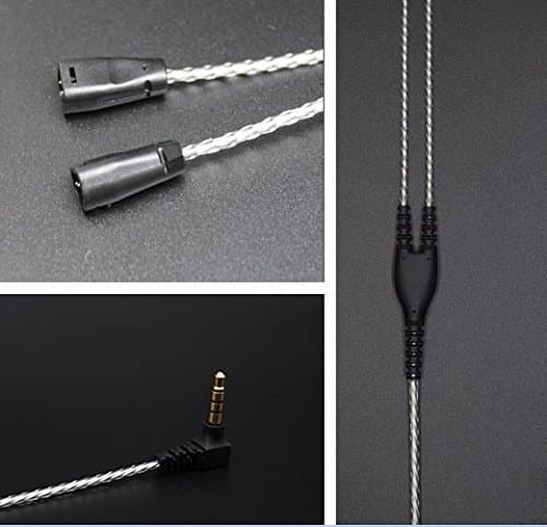 MiCity Replacement Upgrade Audio Extension Cable Cord Lead Jack For Sennheiser IE8 IE80 IE8I Headphones Retardant silver plated cable with shielded plug