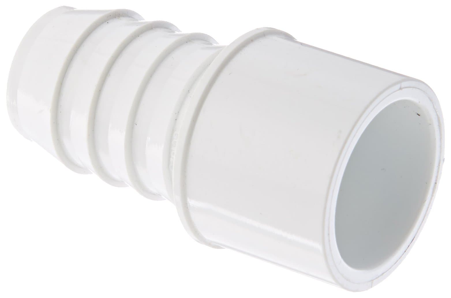 Spears 460 Series PVC Pipe Fitting, Adapter, Schedule 40, White, 1/2"Barbed x 1/2" Spigot