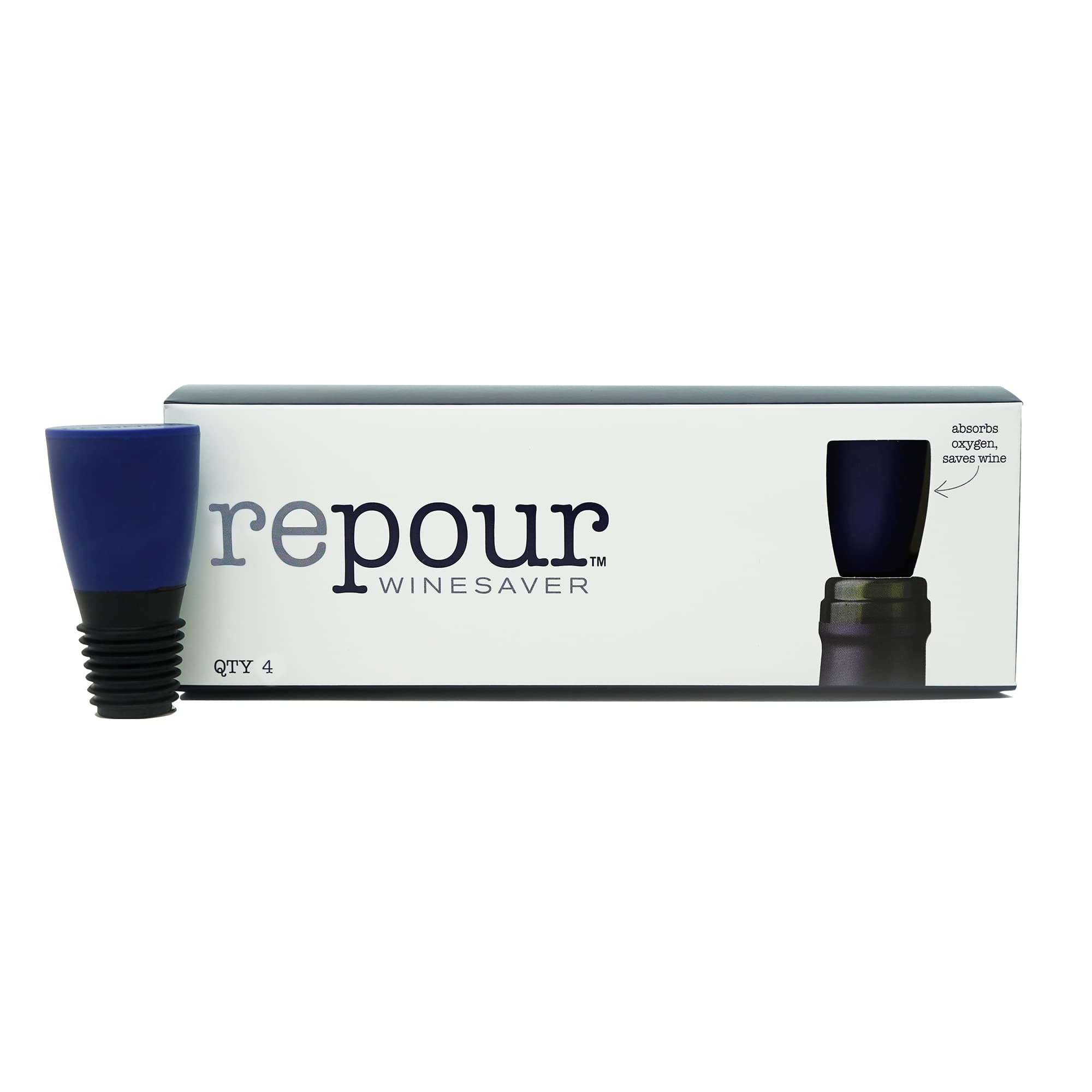 Repour Wine Saver - Wine Preserver and Stopper, Removes Harmful Oxygen from Your Wine, Simply and Effectively