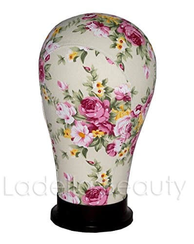 Floral Collection Canvas Block Head 4 Size available (21"- 24") - Mannequin Head Wig Display With Mount Hole (F4-21)