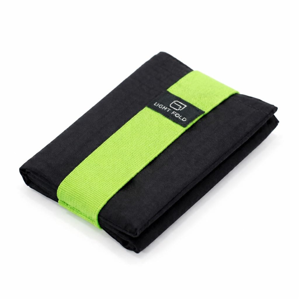 Men's Ultra Thin RFID Wallet, Slim Tri-Fold Wallet with Elastic Band, Minimalist Front Pockets, Wallet Made of Water-Repellent Nylon, Card Holder for up to 12 Cards & Notes