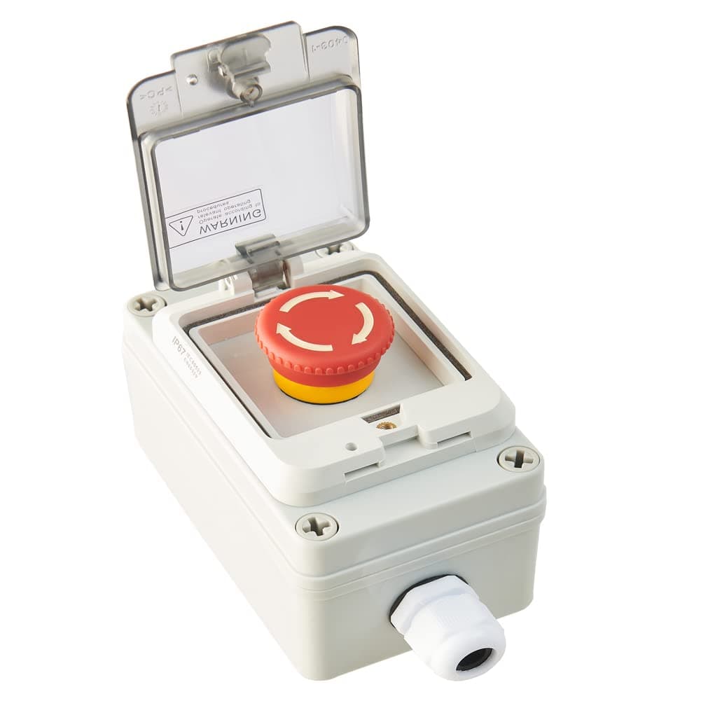 Emergency Stop Button with Box Emergency Stop Switch with Plastic Box e-Stop Button Box Push Button Station Box