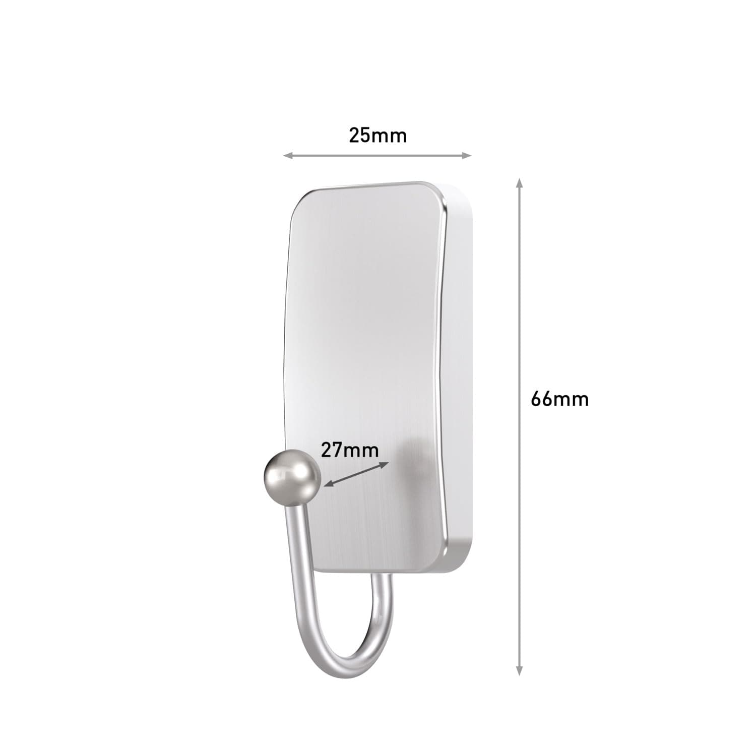 Command Bath Hook, Small, Satin Nickel Metal - Water Resistant - 1 Small Hook and 2 Adhesive Strips - Hang Towels, Robes and other Bathroom Accessories - Ideal to avoid Drilling through Tiles