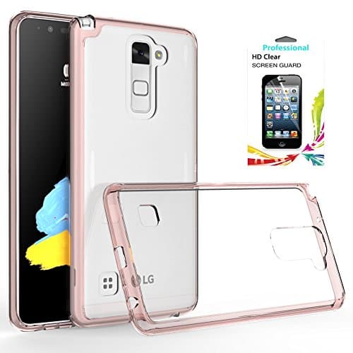 LG Stylo 2 Plus Case,LG Stylo 2 V Case,LG Stylo 2 / Stylus 2 Clear Case with HD Screen Protector,AnoKe Scratch Resistant Colorful Mandala Flower Slim Fit TPU Bumper Hard Cover for LS775 TM Rose Gold