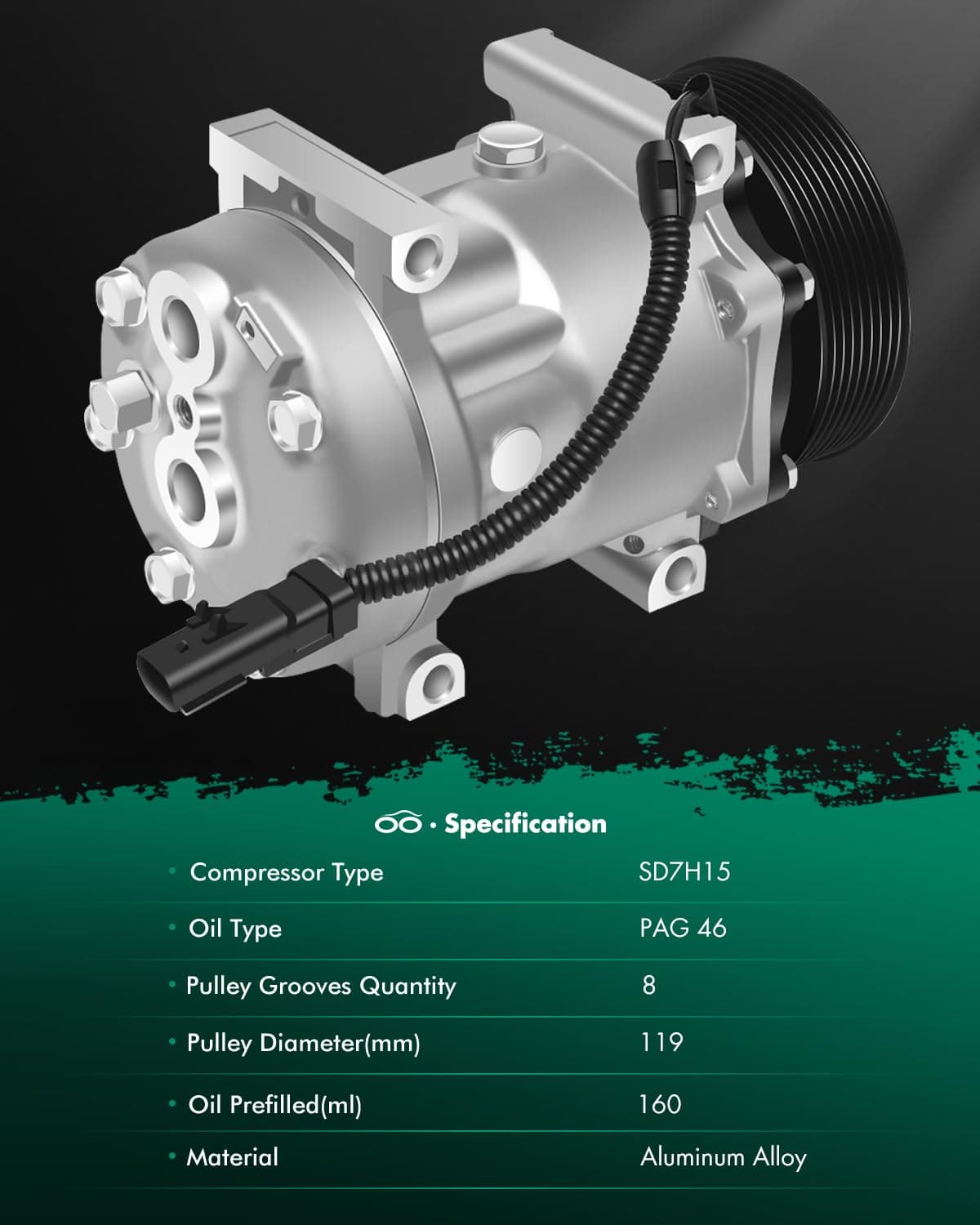 SCITOO AC Compressor fit for Dodge Ram 2500 3500 5.9L 1994 1995 1996 1997 1998 1999 2000 2001 2002 2003 2004 2005 55036561