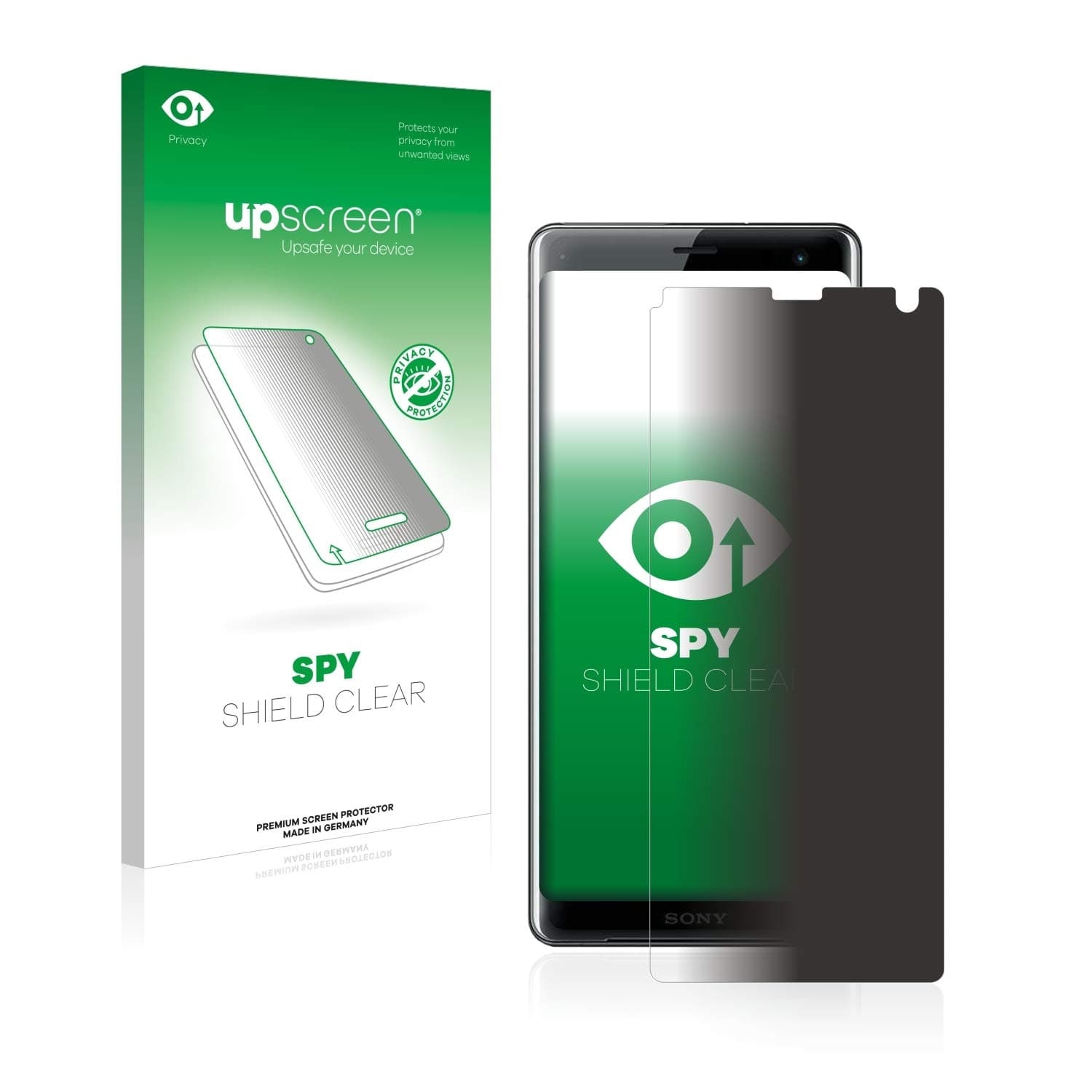 upscreen Privacy Screen Protector compatible with Sony Xperia XZ3 - Anti-Spy Screen Protection