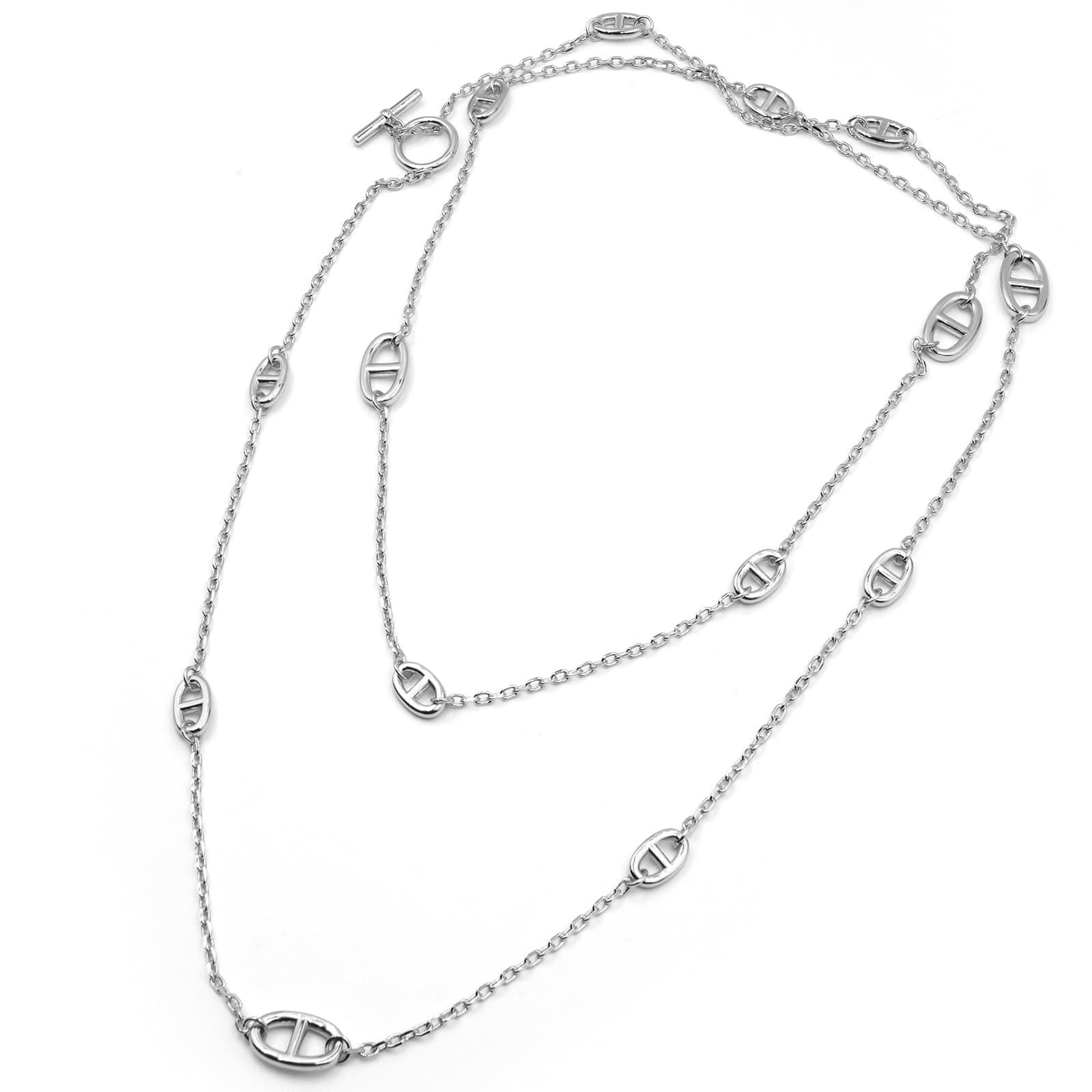 Silver Pig Nose Necklace