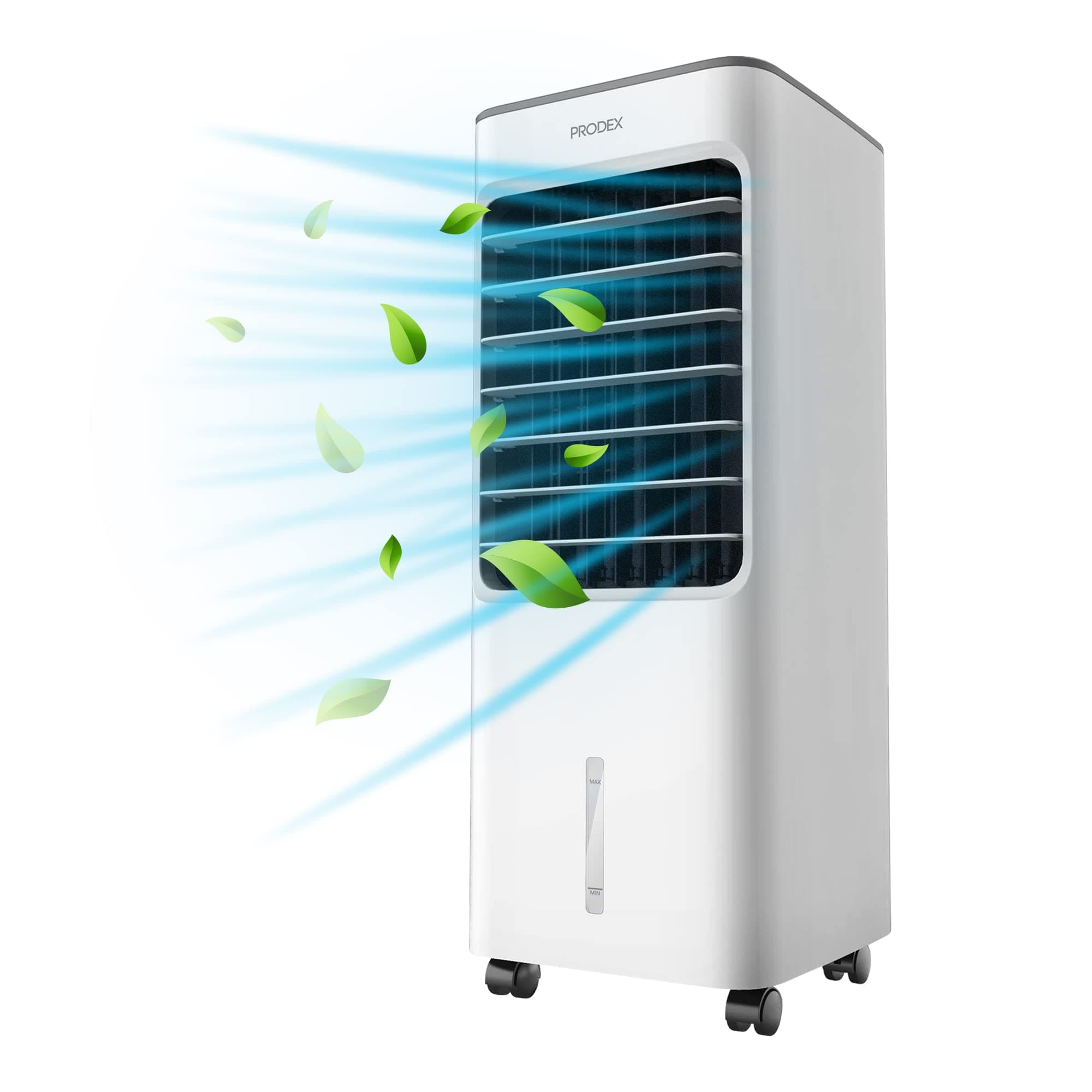 Evaporative Air Cooler with Air Humidifying & Fan Function, 3 Speed Levels with Oscillation, 5 Litre Water Tank - White