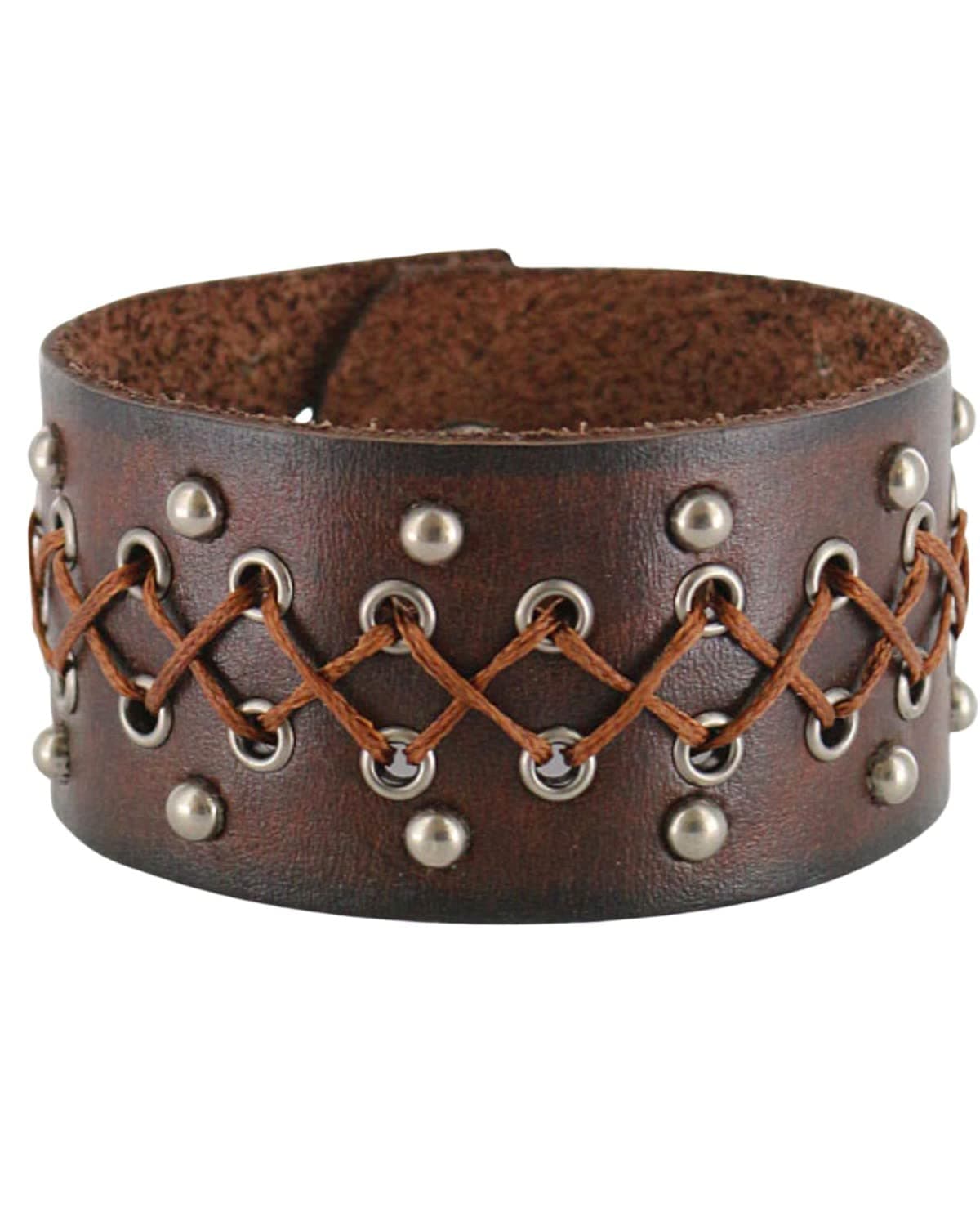 Men's Wide Leather Cuff Brown One Size