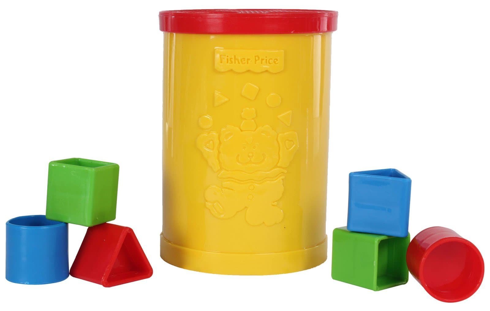 Fisher Price Original Baby's Plastic First Blocks, To Sort, Stack and Drop ( Yellow )