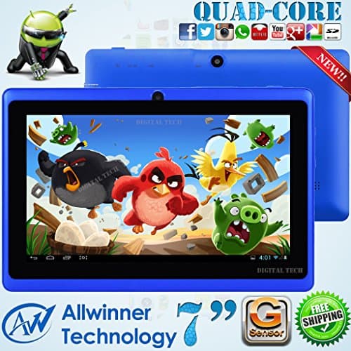 8GB MID Tablet PC Allwinner A33 Quad CORE 7" Inch Android 4.4 KitKat Multi Touch Screen G-Sensor suported New!! (Blue)