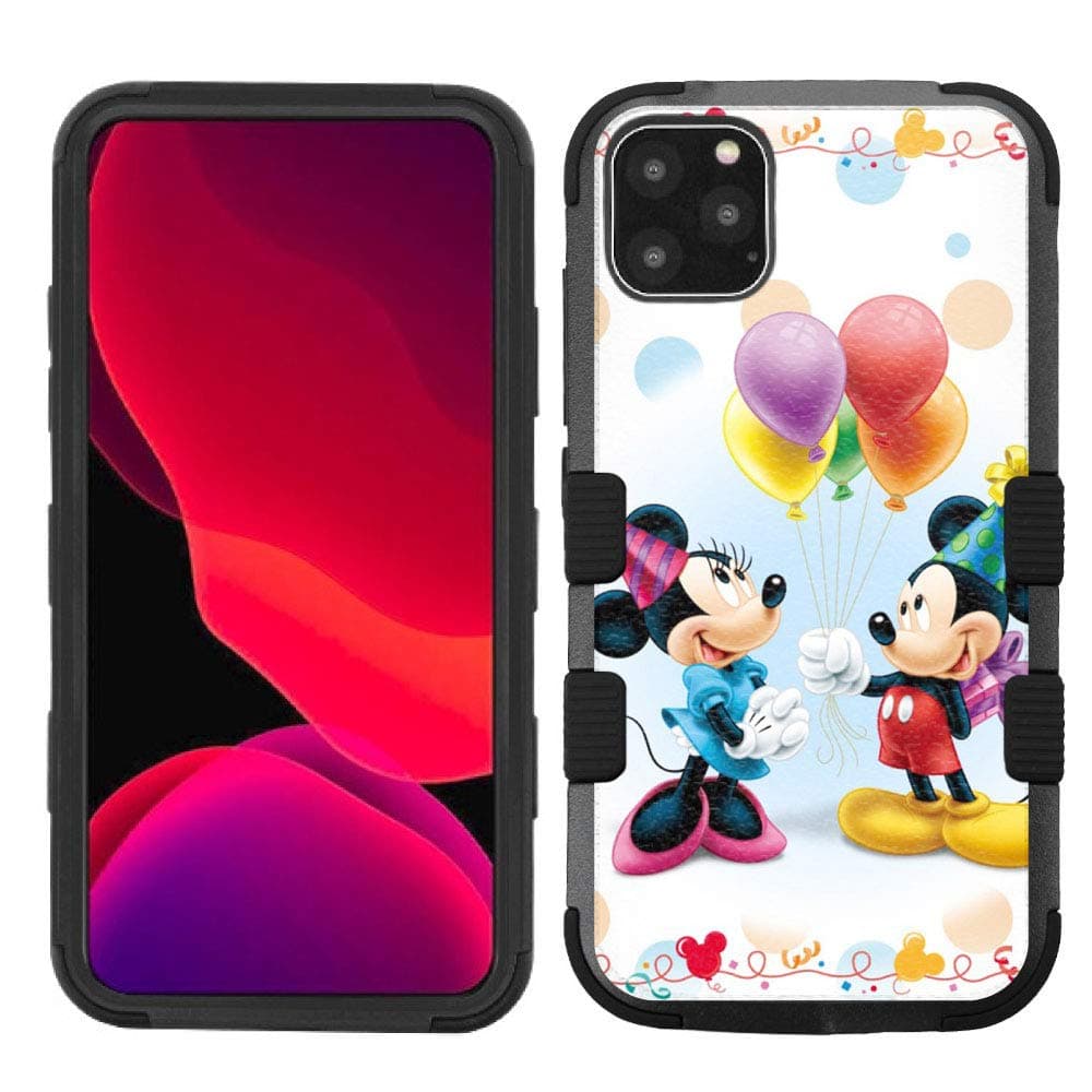 iPhone 11 Pro Max Case, Hard+Rubber Dual Layer Hybrid Heavy-Duty Rugged Impact Cover Case for Apple iPhone 11 Pro Max (6.5") - Mickey Minnie Mouse #BL