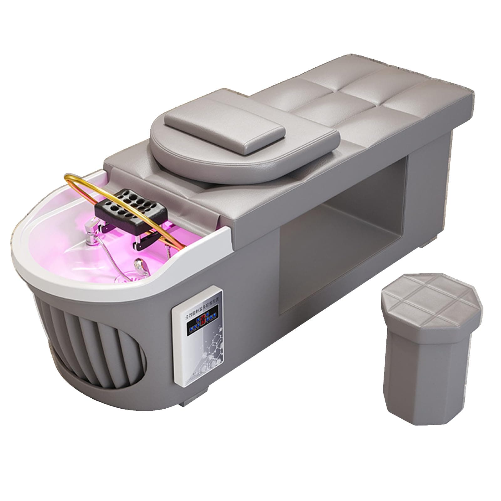 Shampoo Bed, Thai Style Shampoo Bed with Integrated Water Circulation and Fumigation for Beauty Massage and Barber Shop, Load-Bearing: 300Kg, Spa/Salon Bed,B