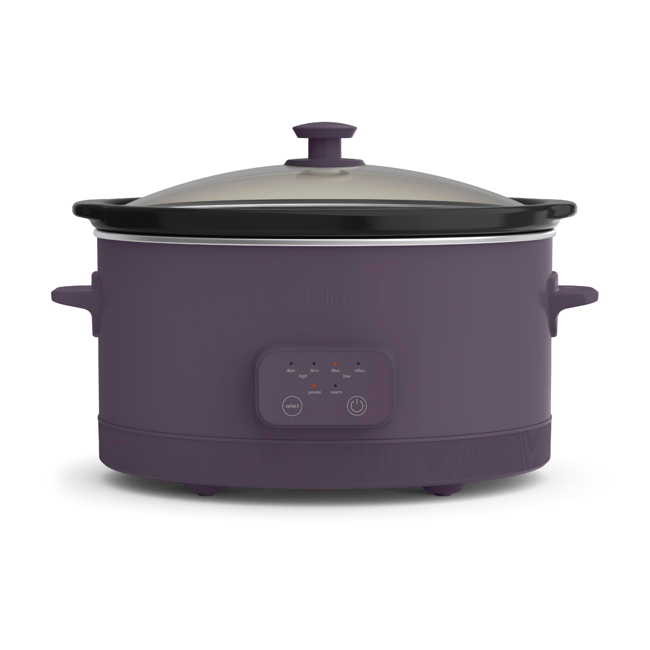 6.0 Qt Programmable Slow Cooker, EverGood™ Ceramic Nonstick Coating, Adjustable Temperature & Cooking Times, Dishwasher Safe Stoneware Pot & Tempered Glass Lid, Tangle Free Cord Wrap, Plum